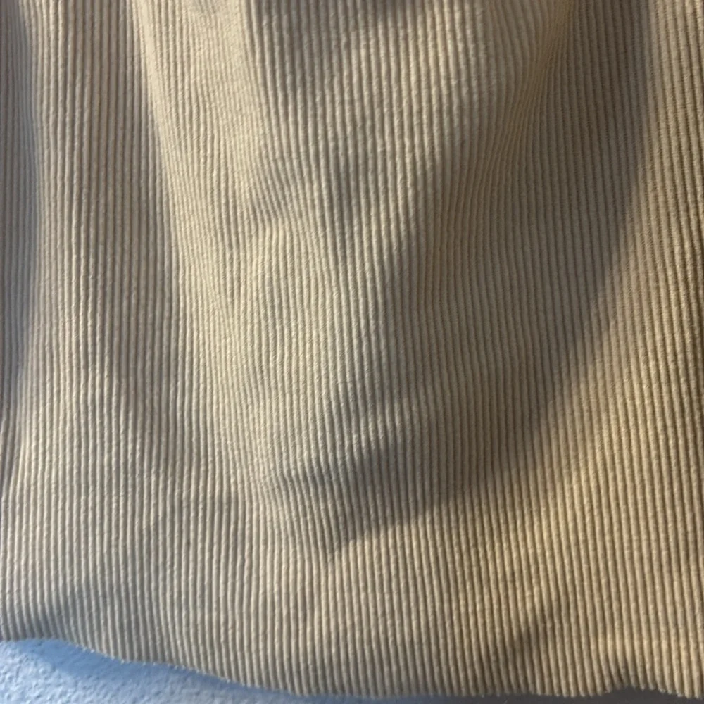 Rusty Cream Ribbed Raw Hem Women's Tank Top - Picture 2 of 7
